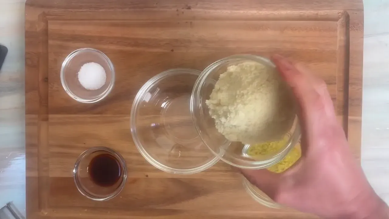 Add the almond meal and nutritional yeast flakes to a small food processor or spice grinder.