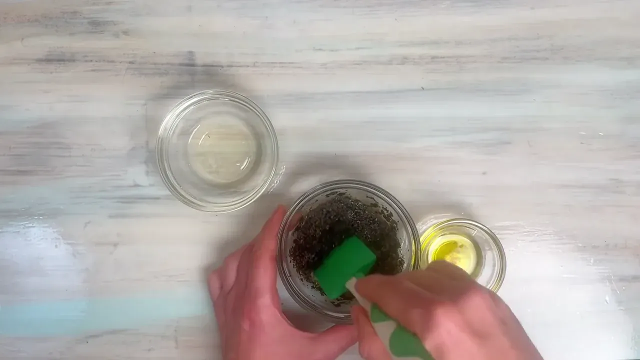 Pour in the chia seeds and stir thoroughly with a fork for 1 to 2 minutes so no seeds clump together.