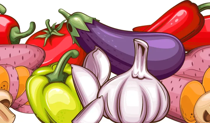 A spread of fresh vegetables, legumes, and pantry staples